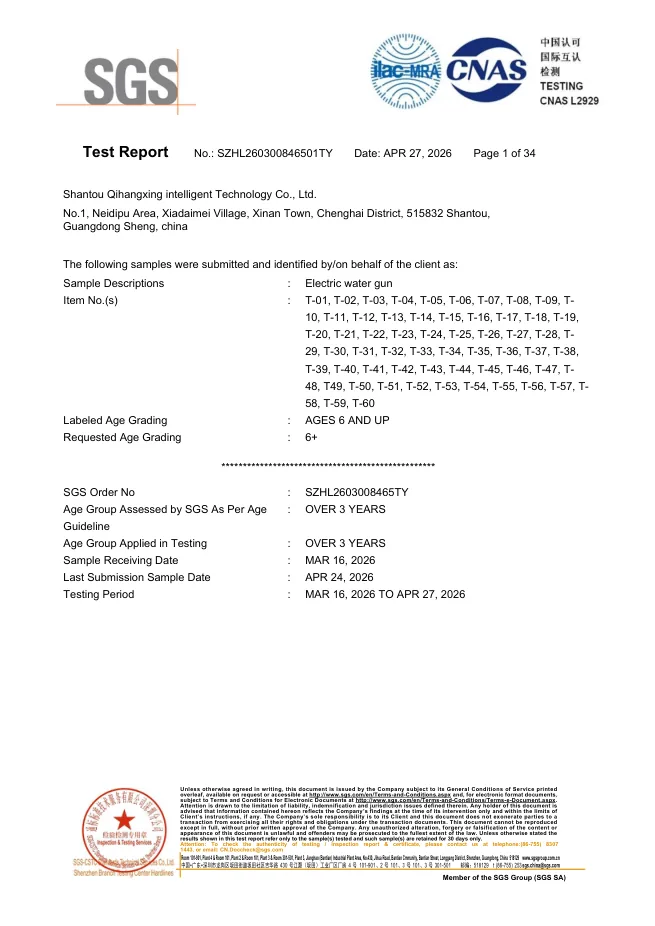 ASTM F963 / CPSIA test report