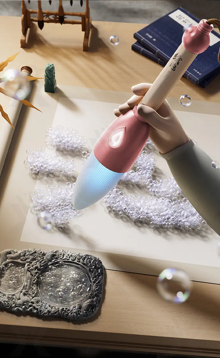 Bubble Toys in the Shape of a Chinese Calligraphy Brush, Bulk Automatic Bubble Wands for Sale · TV10676 · detail image 2 of 6