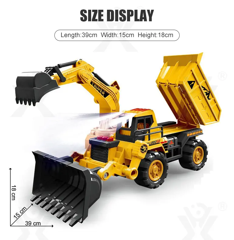 Construction Vehicle Toy Set, Includes a Toy Cars and a Modular Track Component · TV10683 · detail image 7 of 8