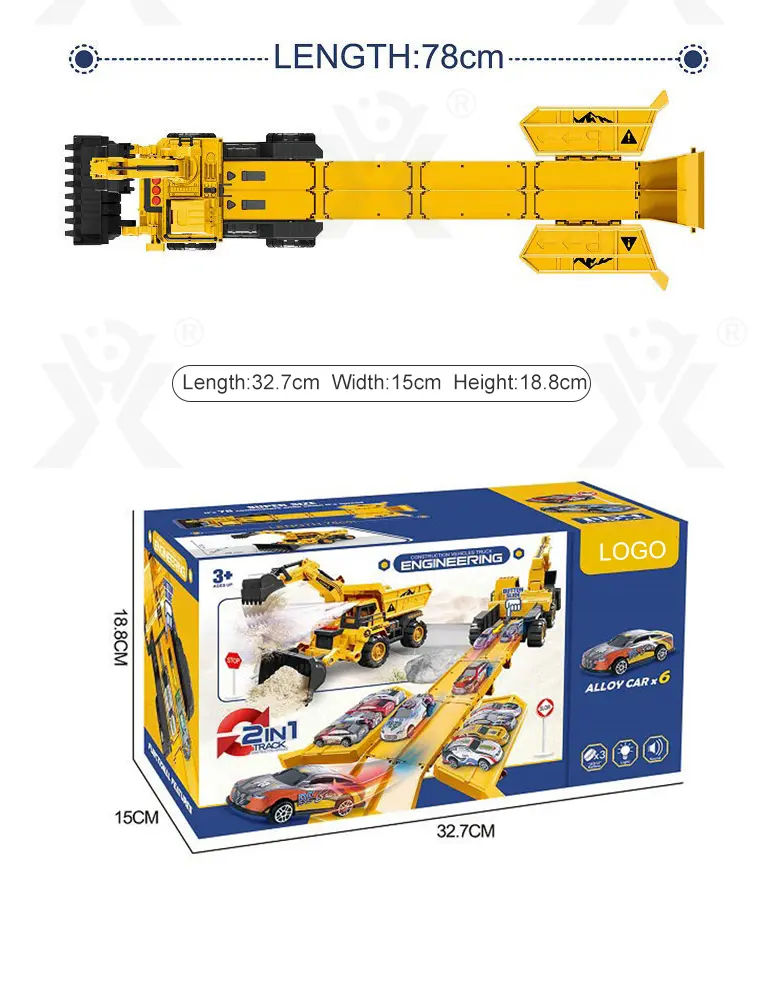 Construction Vehicle Toy Set, Includes a Toy Cars and a Modular Track Component · TV10683 · detail image 8 of 8