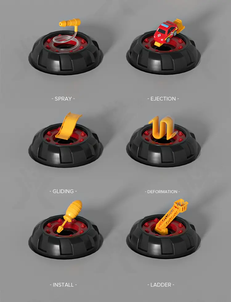 Fire Truck Toy Sets, With Deformable Track, Support OEM/ODM · TV10669 · detail image 2 of 12