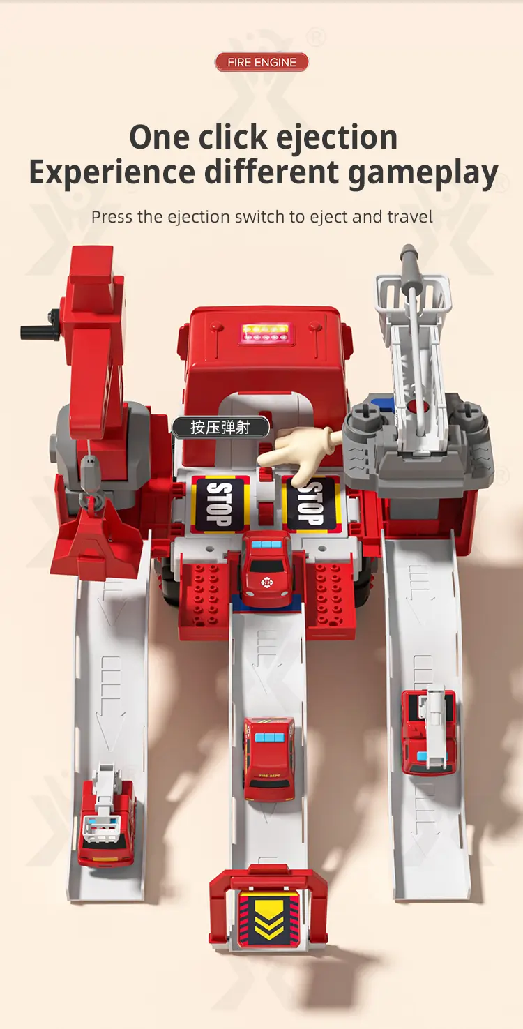 Fire Truck Toy Sets, With Deformable Track, Support OEM/ODM · TV10669 · detail image 4 of 12