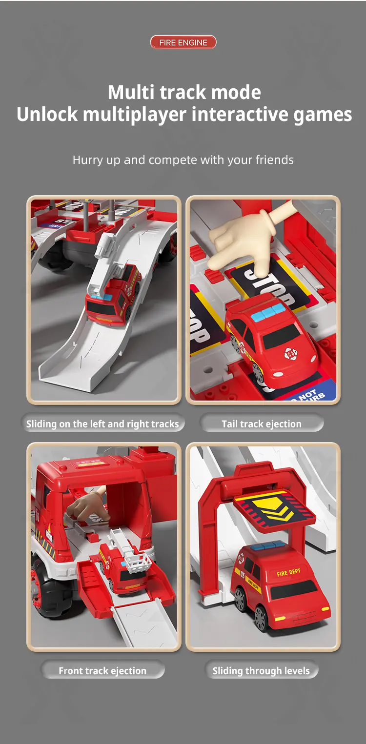 Fire Truck Toy Sets, With Deformable Track, Support OEM/ODM · TV10669 · detail image 5 of 12