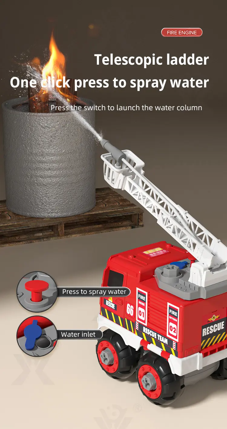 Fire Truck Toy Sets, With Deformable Track, Support OEM/ODM · TV10669 · detail image 6 of 12