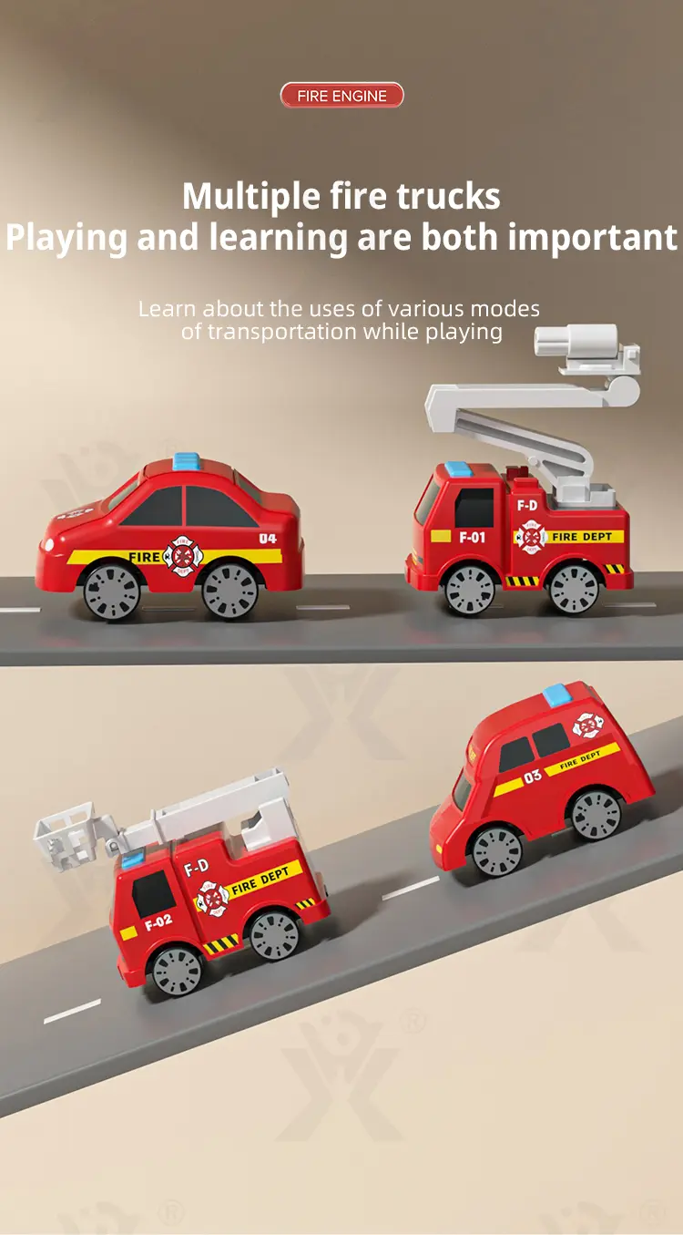Fire Truck Toy Sets, With Deformable Track, Support OEM/ODM · TV10669 · detail image 8 of 12