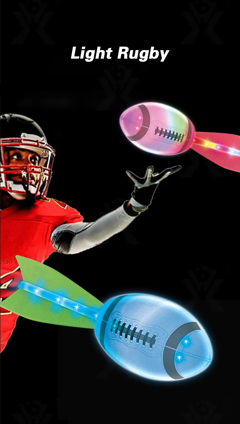 Light Up American Football Toys, with Rainbow Light Trails, Perfect for Night Games · TV10673 · detail image 2 of 5