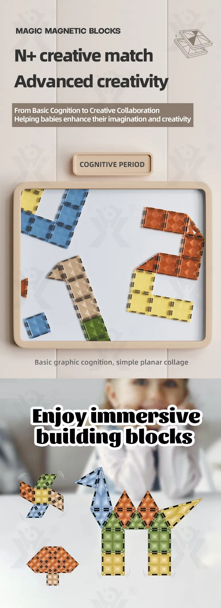 Magnetic Building Block Sets, Stimulate Children’s 3D Imagination · TV10701 · detail image 2 of 9