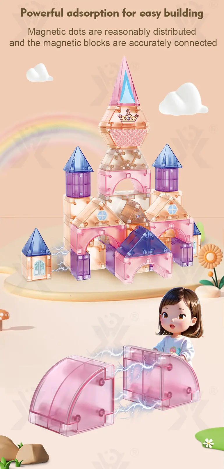 Magic Magnetic Building Block Sets, Kids‘ Fairy Tale Building Block Toys, Wholesale and Customizable · TV10686 · detail image 1 of 4