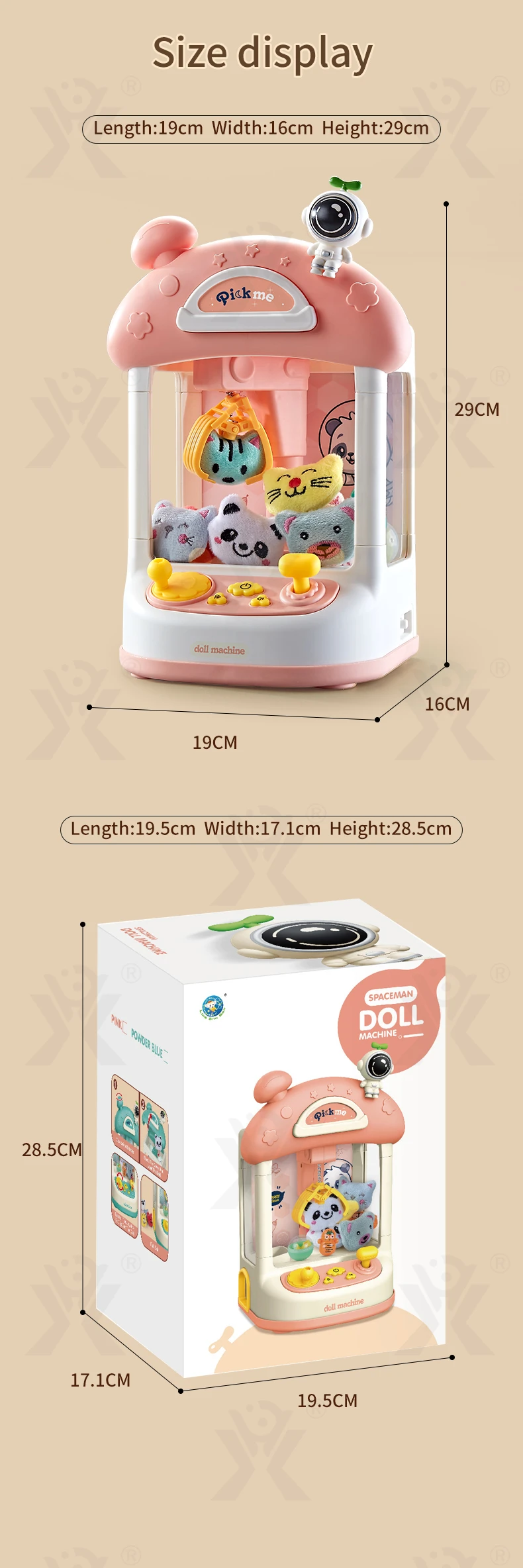 Astronaut-Themed Mini Claw Machine Toy with Plush Dolls, Sound & Light Effects, and Surprise Eggs · TV10698 · detail image 11 of 11