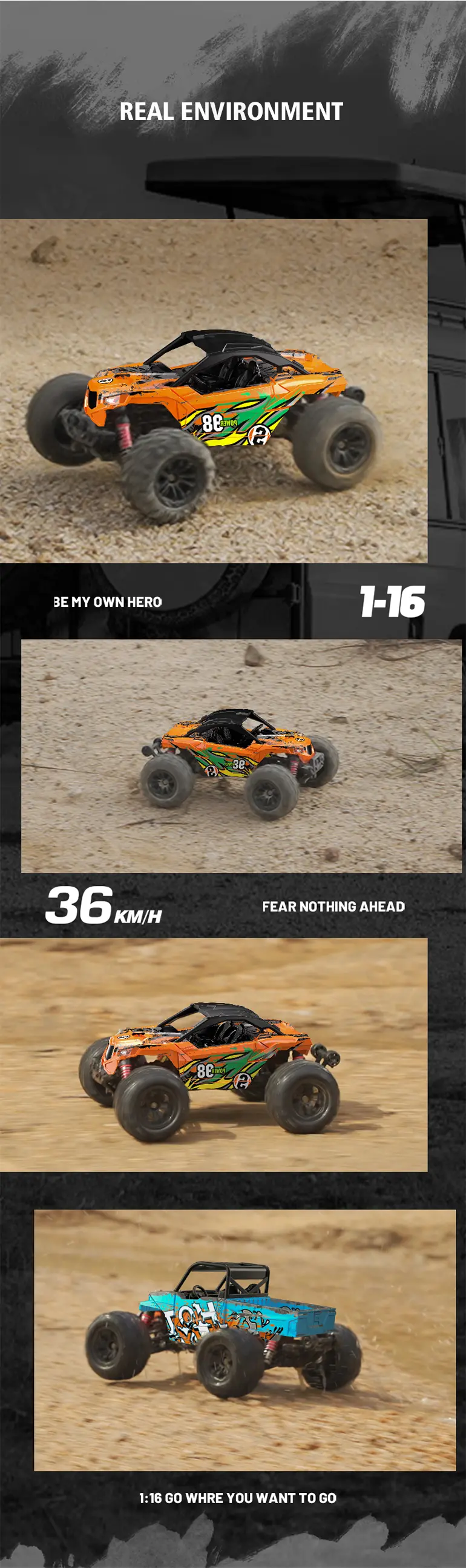 High-Speed RC Cars, 36km/h, 1:16 Simulation Car Body, Six Colors Available · TV10703 · detail image 10 of 12