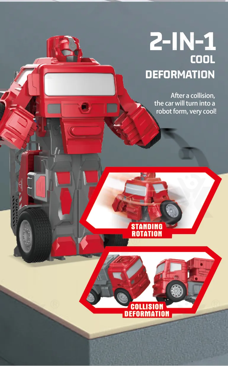 Transforming Construction Truck Toys, Bulk Friction Toy Car with Collision Auto-Transform · TV10690 · detail image 4 of 7