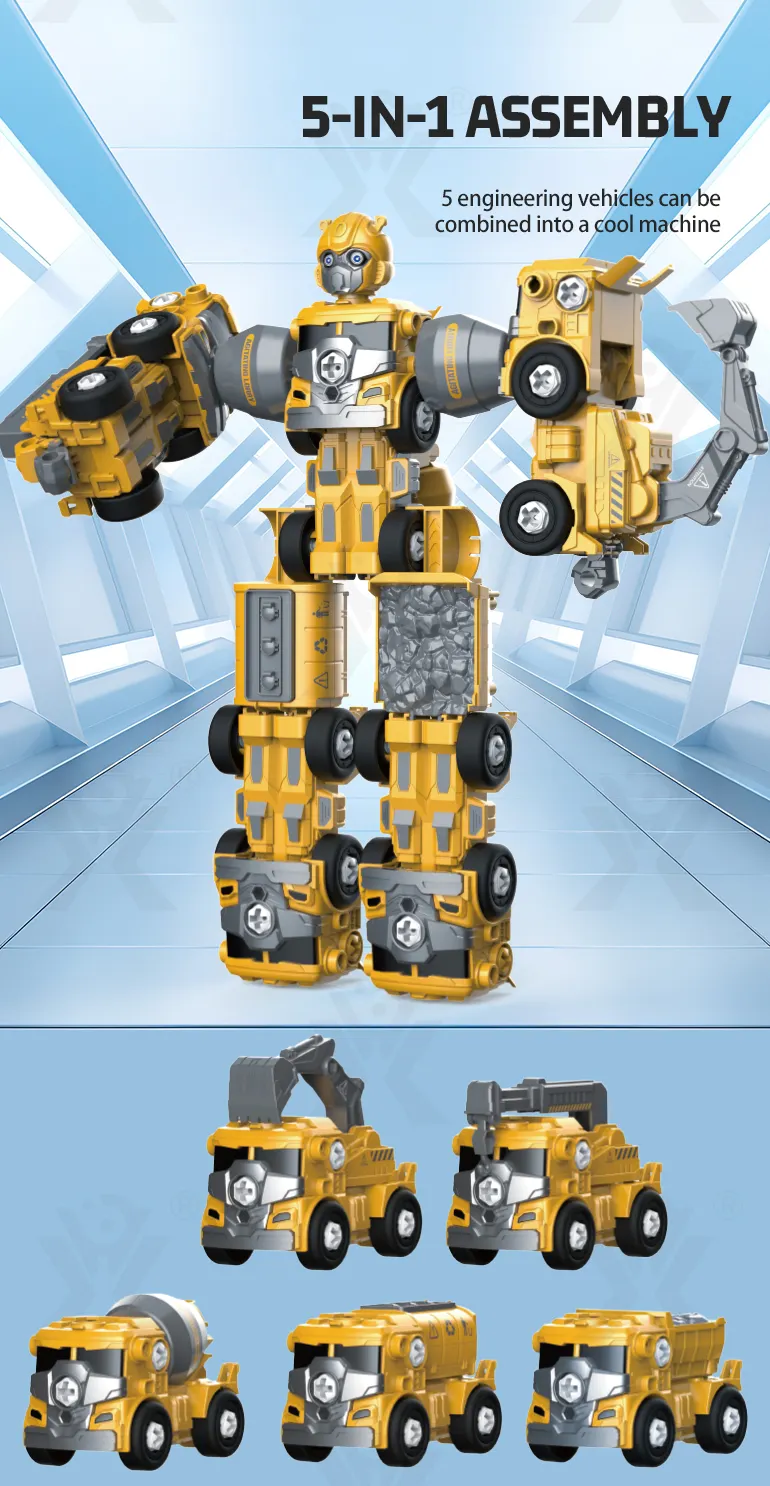 5-in-1 Transforming Construction Vehicle Robot Toy Set for Kids · TV10689 · detail image 5 of 8