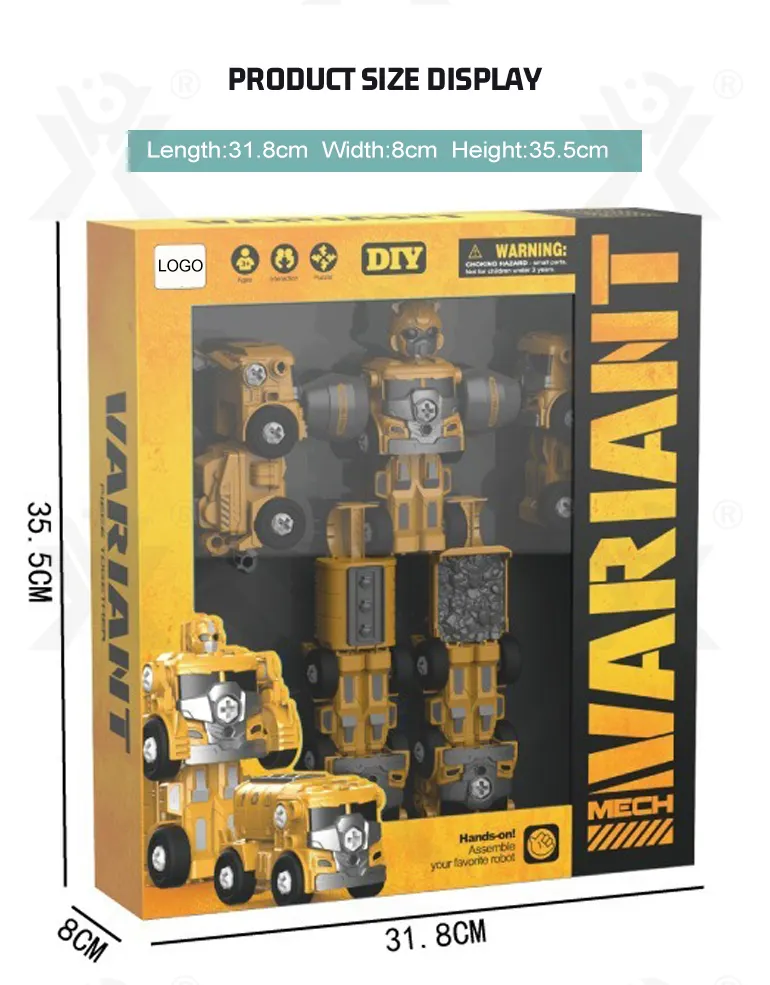 5-in-1 Transforming Construction Vehicle Robot Toy Set for Kids · TV10689 · detail image 8 of 8
