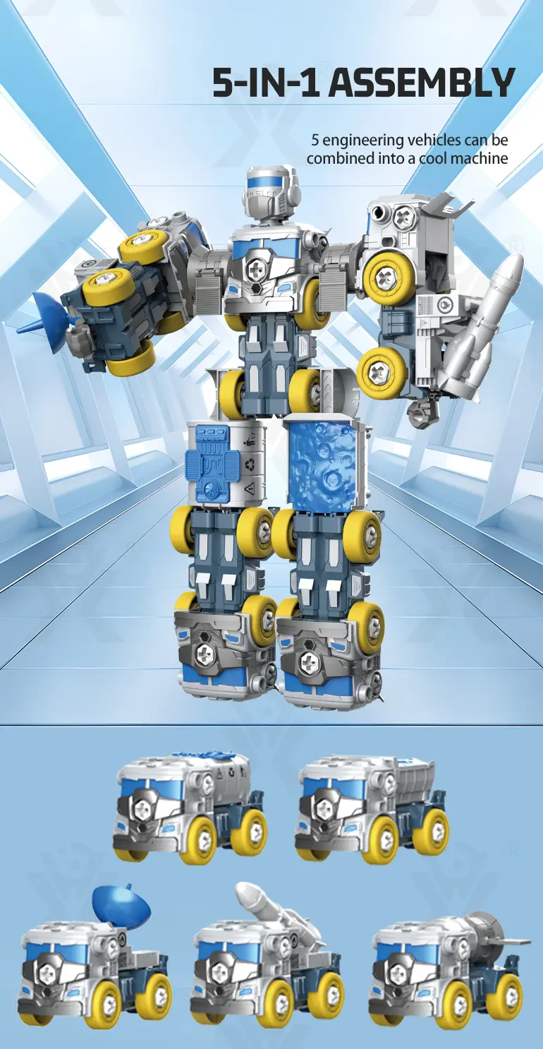 5-in-1 Transforming Construction Robot Toy Set for Kids · TV10688 · detail image 5 of 8