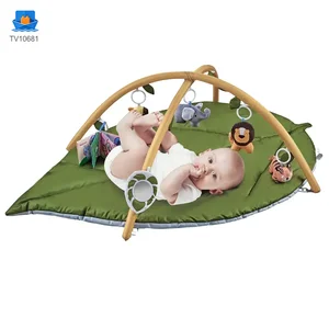 Baby Play Mat Gyms, “Forest Leaf” Shape, with Wooden Stand · TV10681 · product photo 2 of 7
