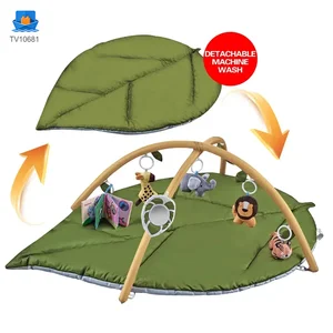 Baby Play Mat Gyms, “Forest Leaf” Shape, with Wooden Stand · TV10681 · product photo 3 of 7