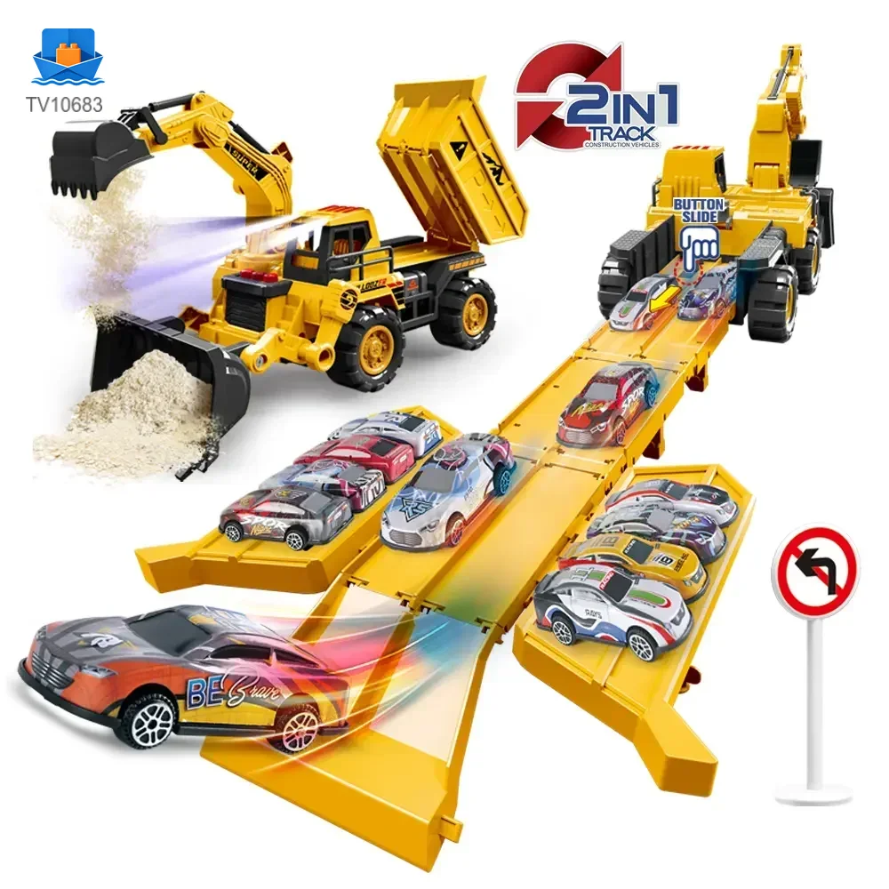 Construction Vehicle Toy Set, Includes a Toy Cars and a Modular Track Component · TV10683 · product photo 1 of 8