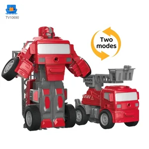Transforming Construction Truck Toys, Bulk Friction Toy Car with Collision Auto-Transform
