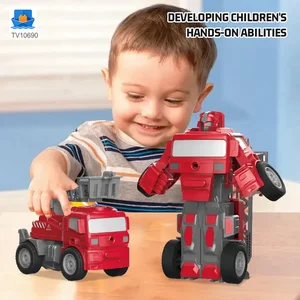 Transforming Construction Truck Toys, Bulk Friction Toy Car with Collision Auto-Transform · TV10690 · product photo 2 of 6