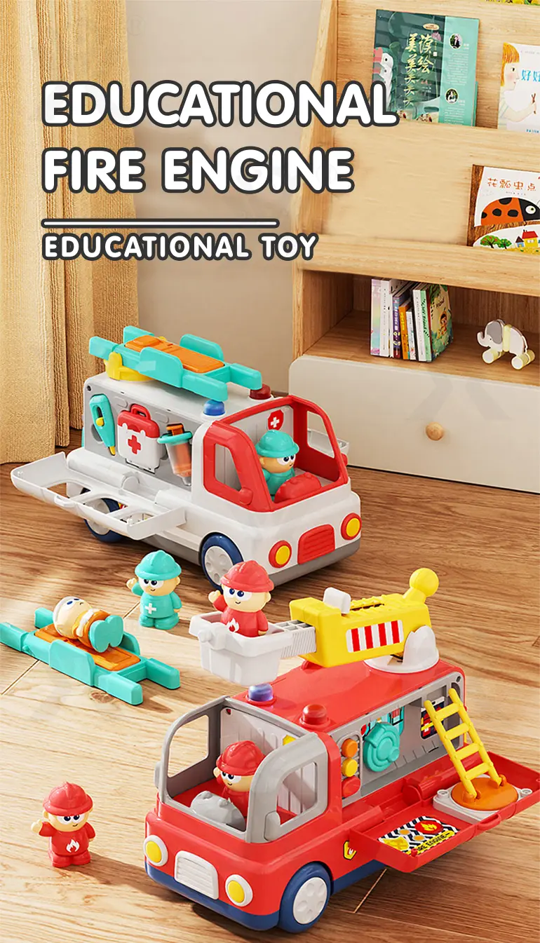 Interactive Firefighter Truck Toy with Rotating Ladder, Sound & Light Effects · TV10667 · detail image 1 of 9