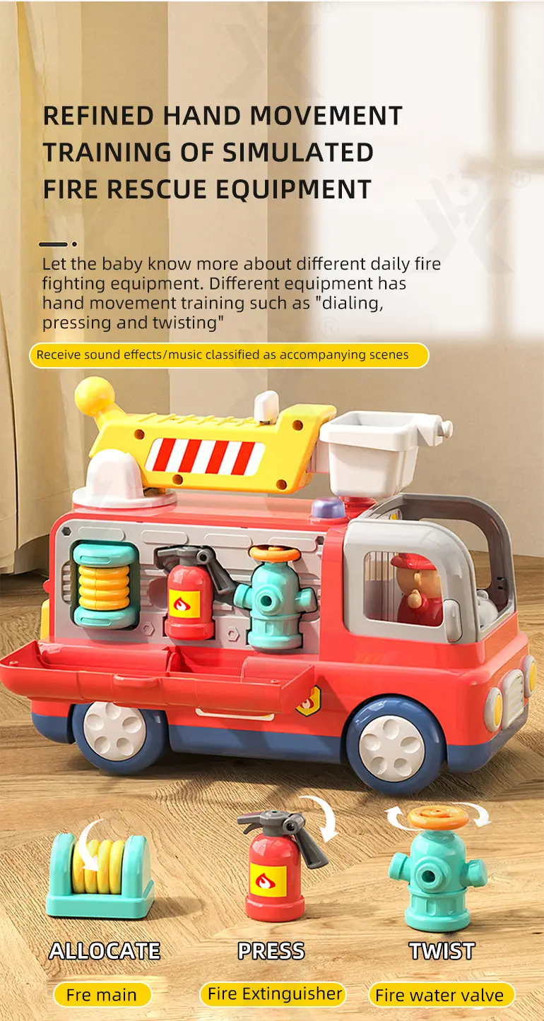 Interactive Firefighter Truck Toy with Rotating Ladder, Sound & Light Effects · TV10667 · detail image 4 of 9