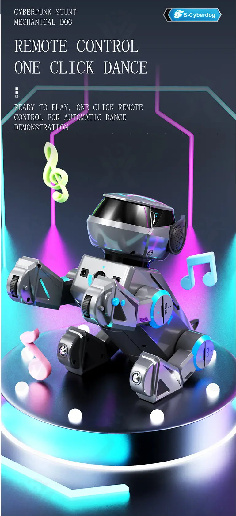 Smart Toy Robot Dogs with Remote Control, Dance & Light Show · TV10664 · detail image 3 of 15