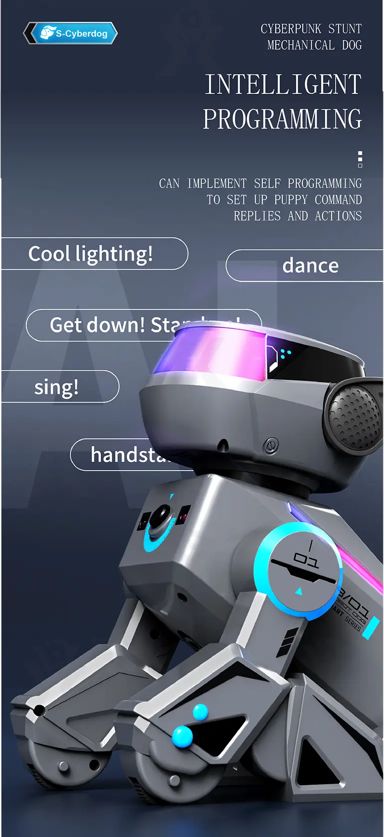 Smart Toy Robot Dogs with Remote Control, Dance & Light Show · TV10664 · detail image 10 of 15