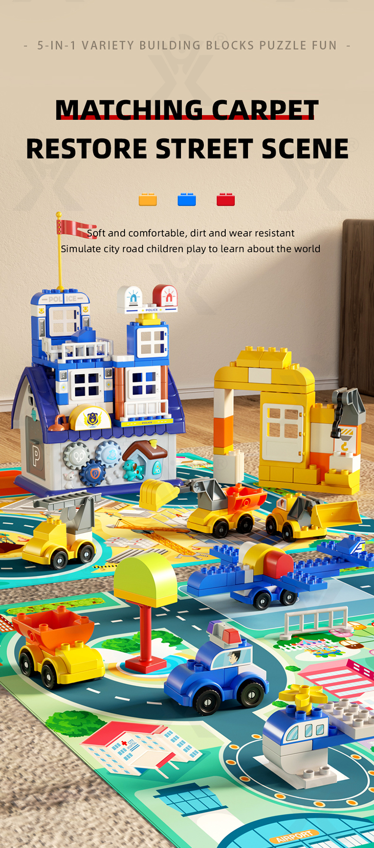 5-in-1 Police Station Building Blocks Toy for Kids · TV10520 · detail image 12 of 17
