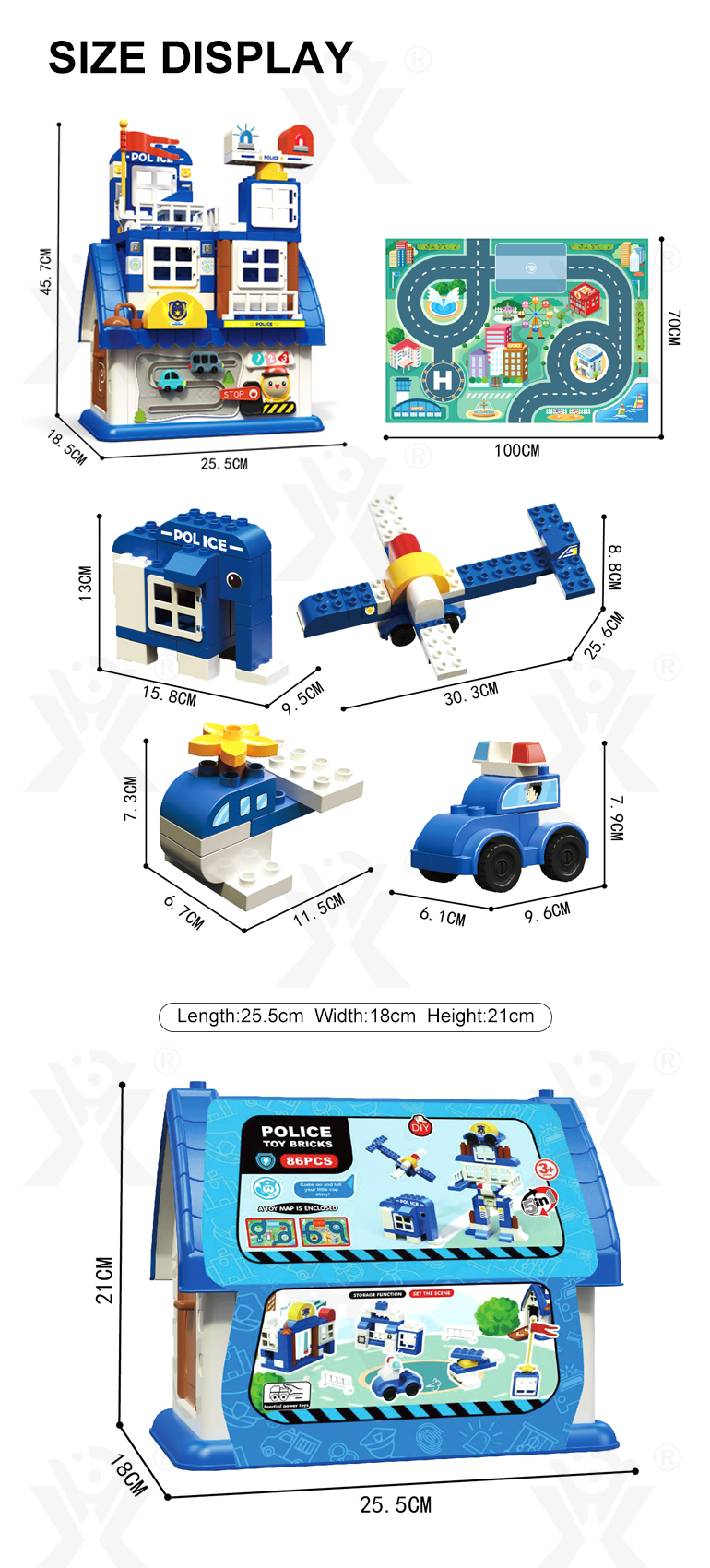 5-in-1 Police Station Building Blocks Toy for Kids · TV10520 · detail image 17 of 17
