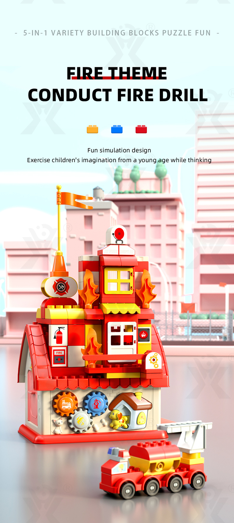 5-in-1 Police Station Building Blocks Toy for Kids · TV10520 · detail image 6 of 17