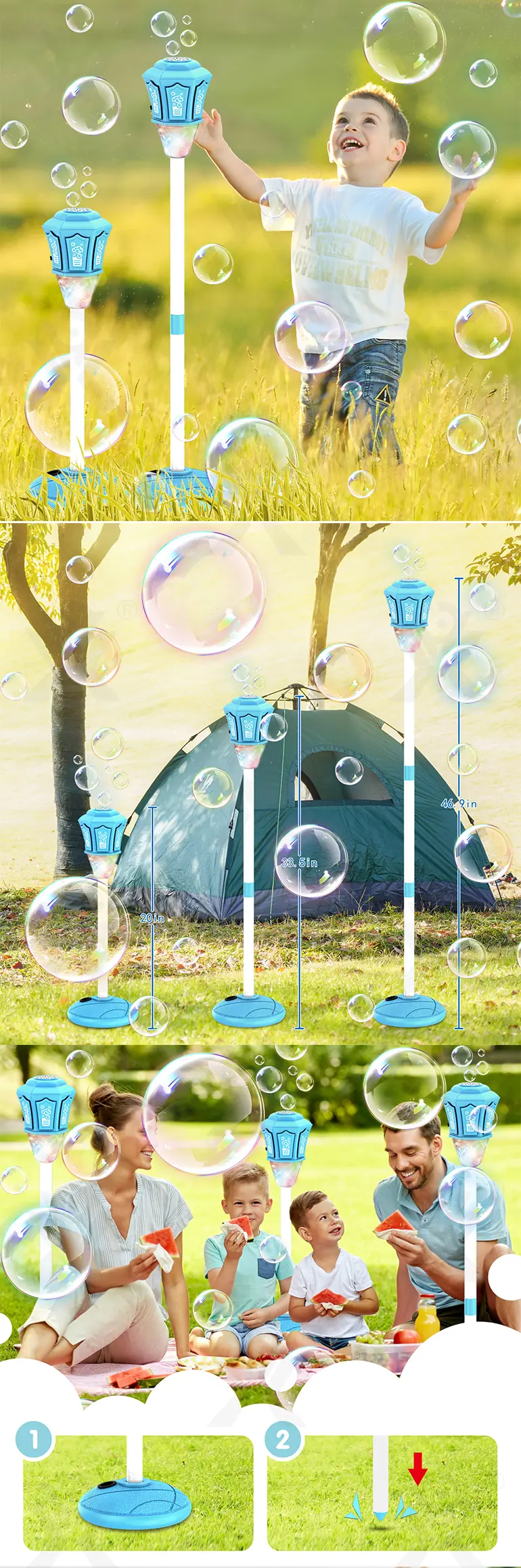 Remote Control Standing Bubble Machines with Lights & Music · TV10659 · detail image 4 of 8