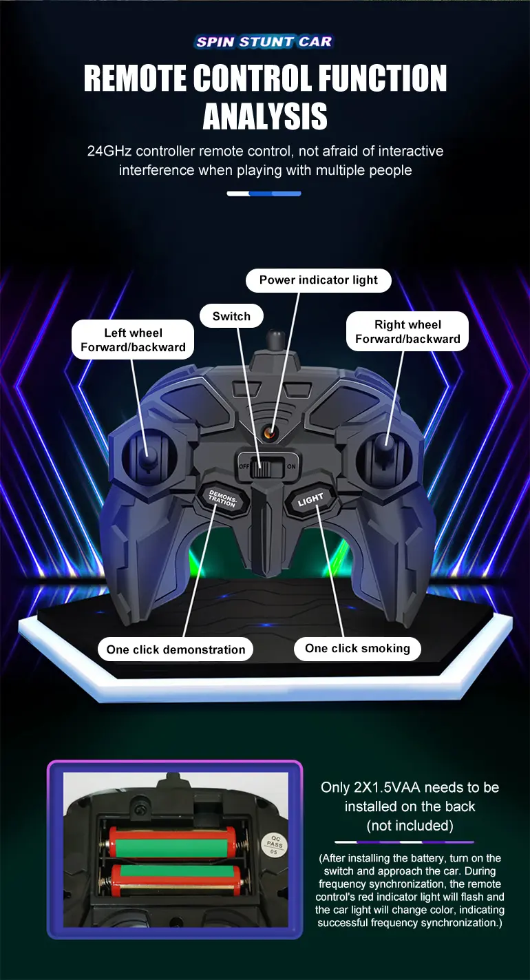 RC Stunt Cars with Spray & LED Lights · TV10660 · detail image 1 of 10