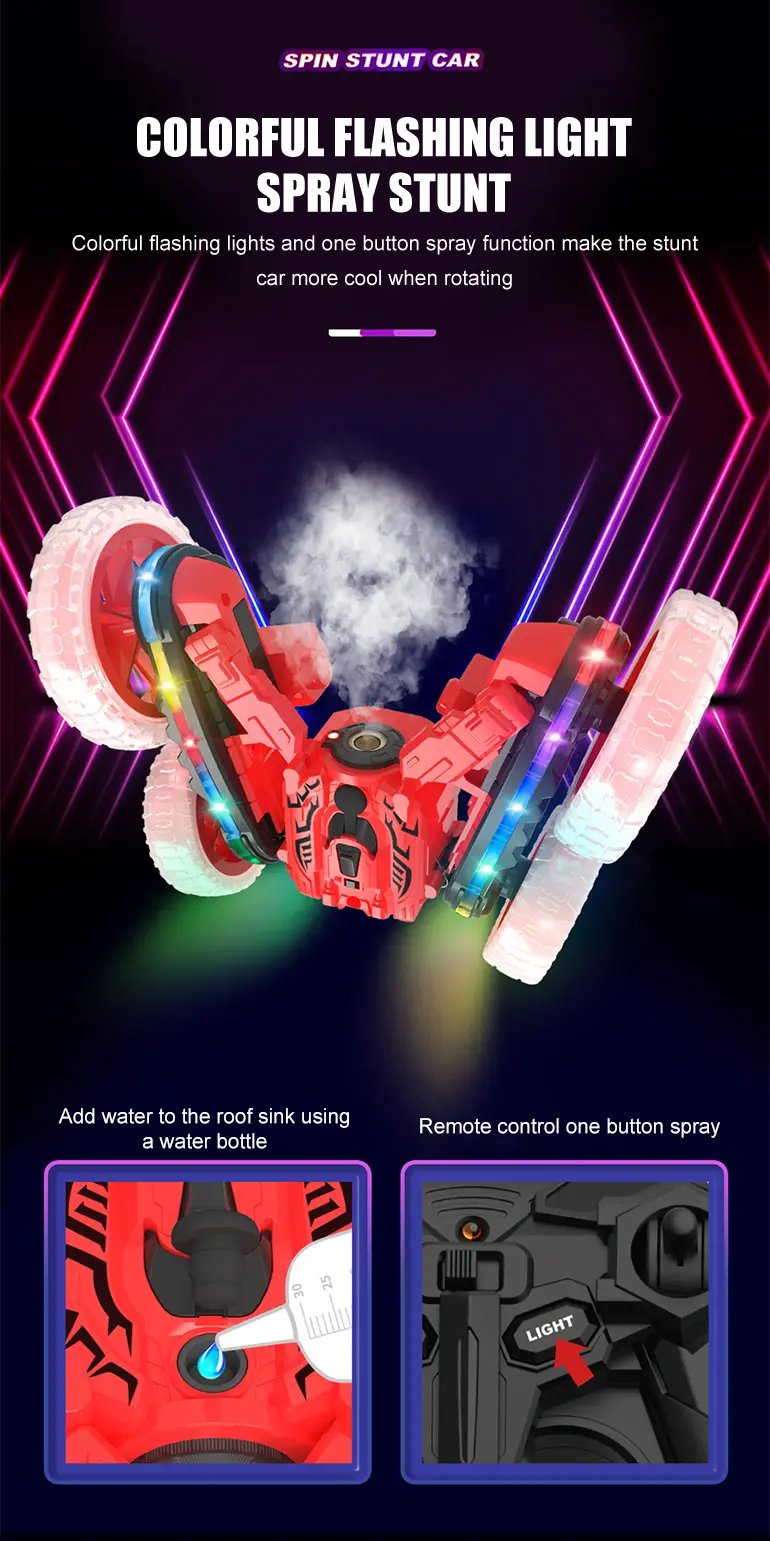 RC Stunt Cars with Spray & LED Lights · TV10660 · detail image 5 of 10