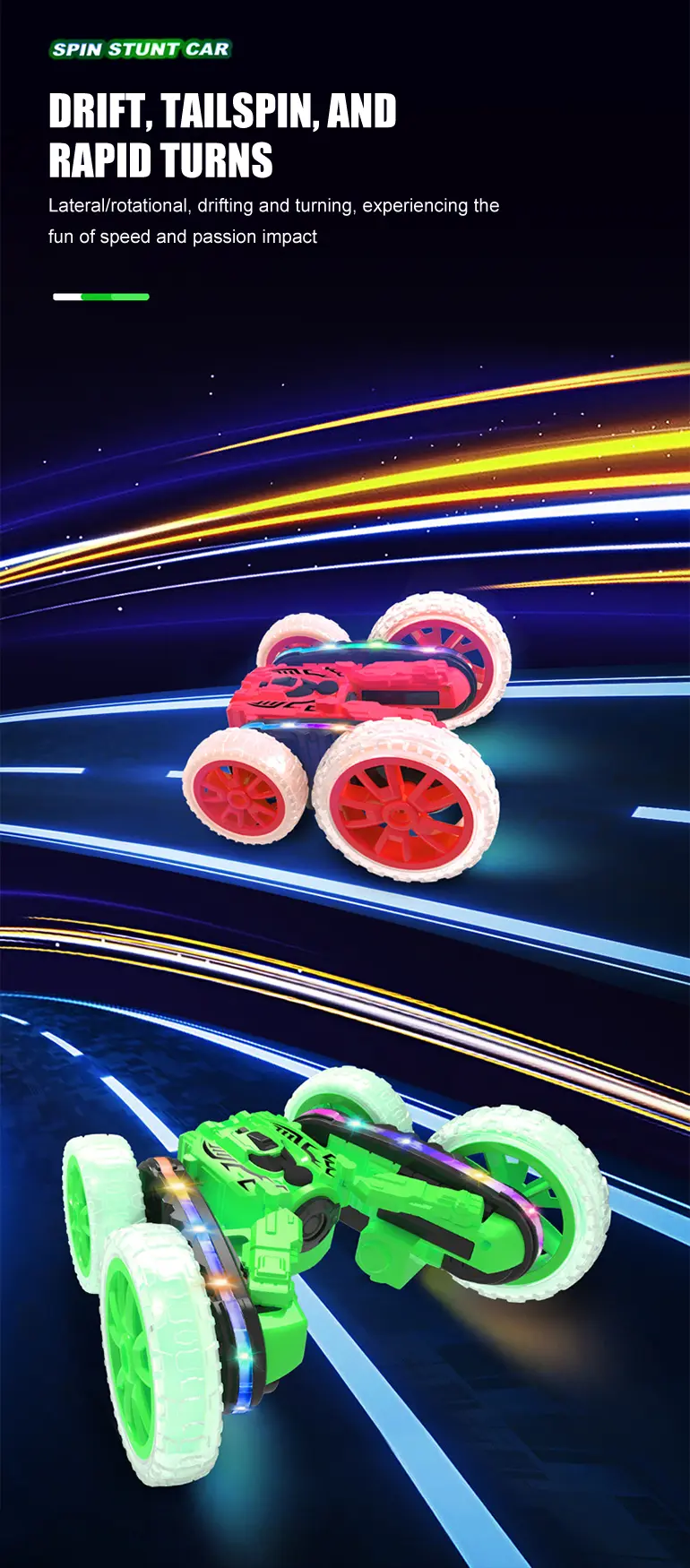 RC Stunt Cars with Spray & LED Lights · TV10660 · detail image 4 of 10
