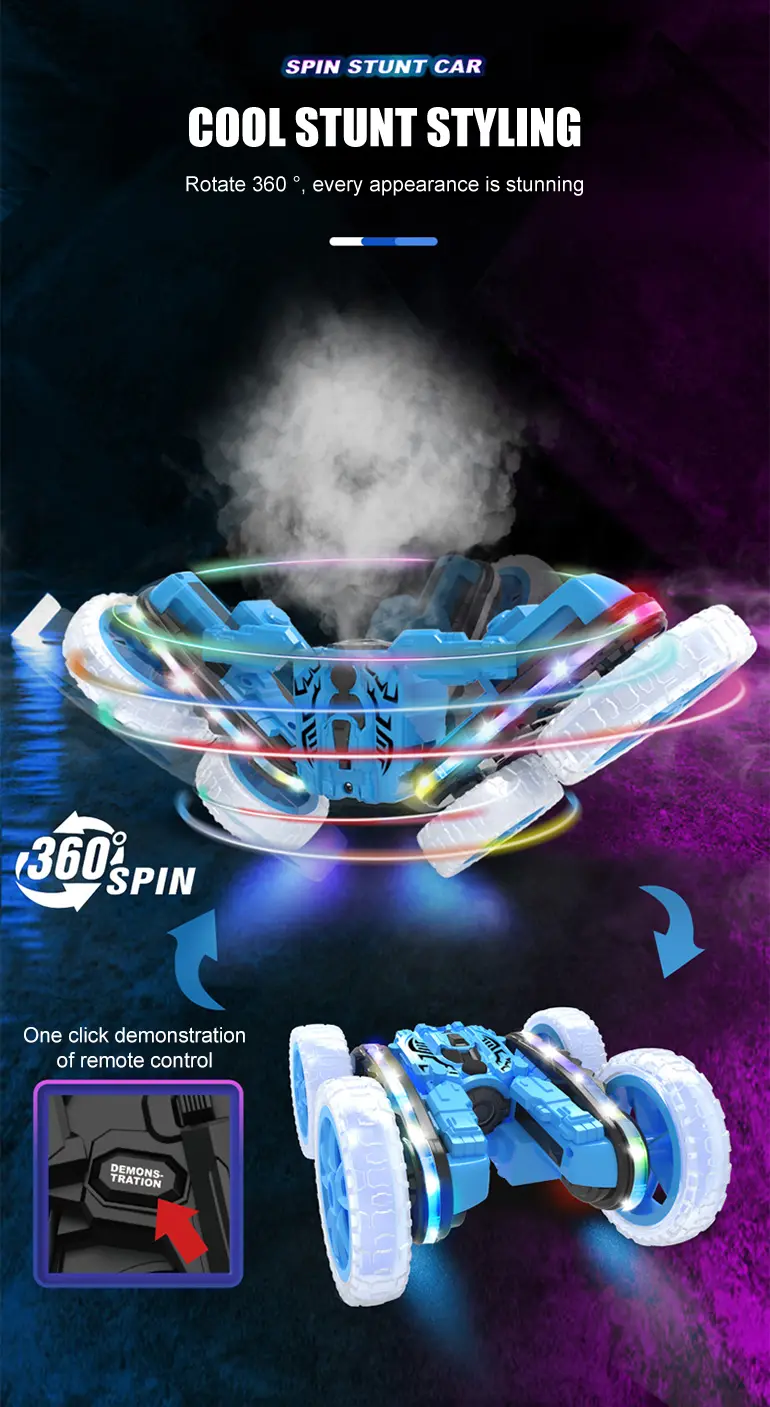 RC Stunt Cars with Spray & LED Lights · TV10660 · detail image 3 of 10