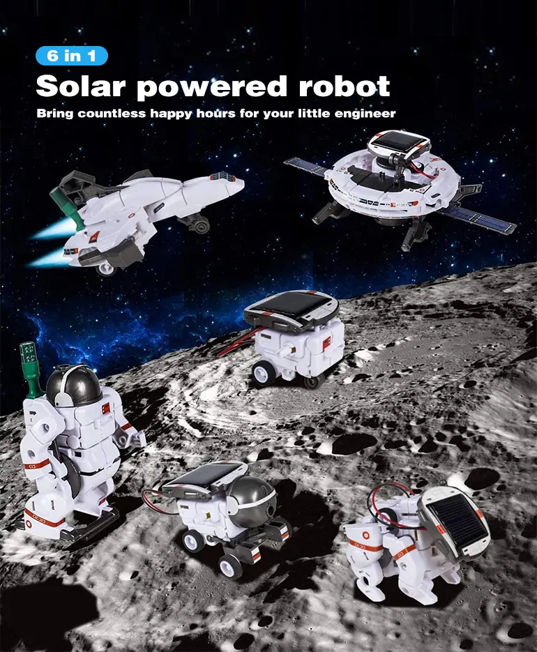 6-in-1 Solar Robot Toy Powered By Solar Energy for Kids STEM Learning · TV10624 · detail image 1 of 6