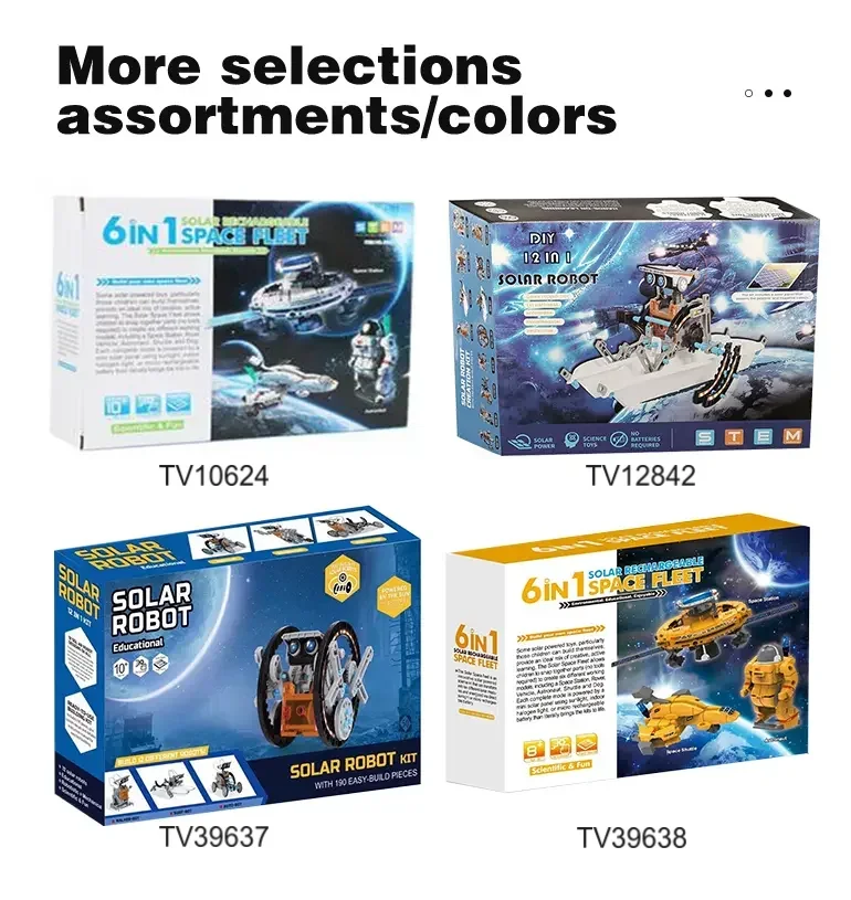 6-in-1 Solar Robot Toy Powered By Solar Energy for Kids STEM Learning · TV10624 · detail image 5 of 6