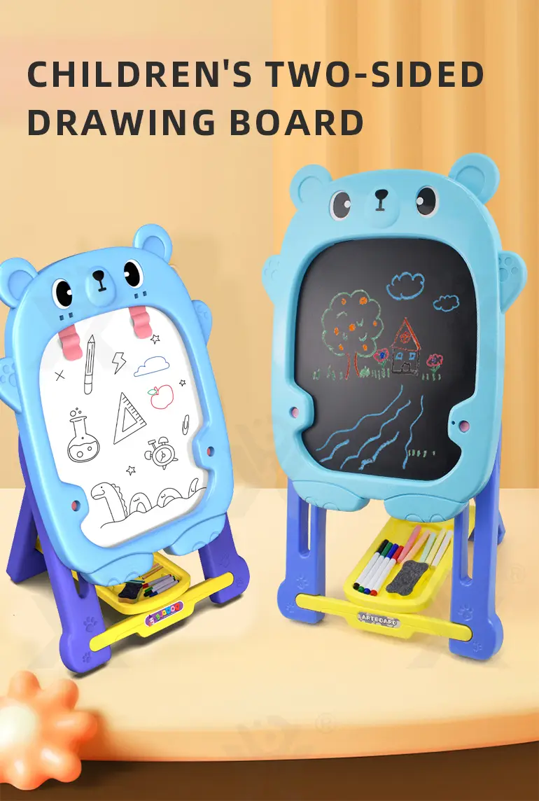 Double-Sided Kids Drawing Board with Adjustable Easel & Storage Tray · TV10625 · detail image 1 of 11