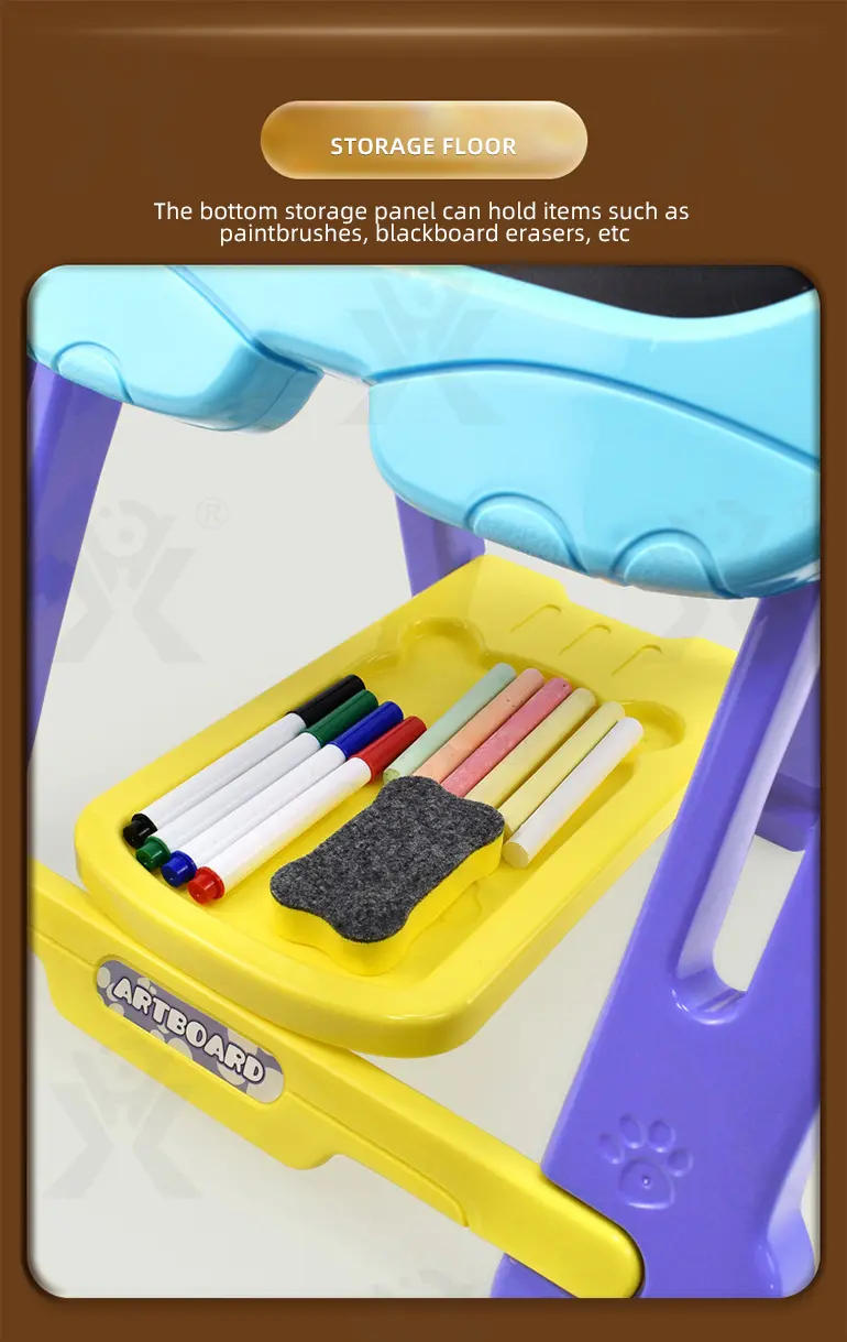 Double-Sided Kids Drawing Board with Adjustable Easel & Storage Tray · TV10625 · detail image 7 of 11