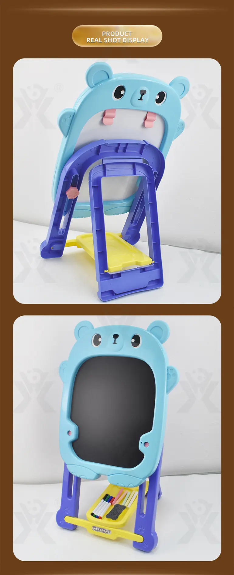 Double-Sided Kids Drawing Board with Adjustable Easel & Storage Tray · TV10625 · detail image 9 of 11