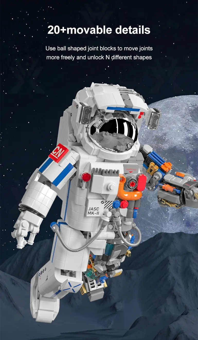 Astronaut Model Toy mit beweglichen Gelenken und galvanisiertem Helm·TV10631·Detailaufnahme 3 von 9