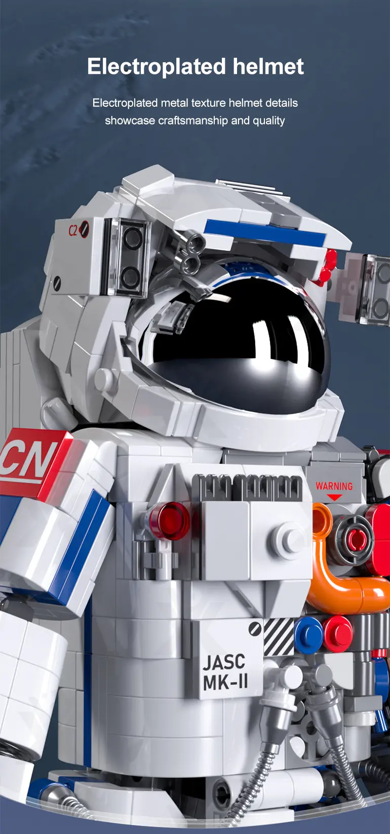 Astronaut Model Toy mit beweglichen Gelenken und galvanisiertem Helm·TV10631·Detailaufnahme 5 von 9