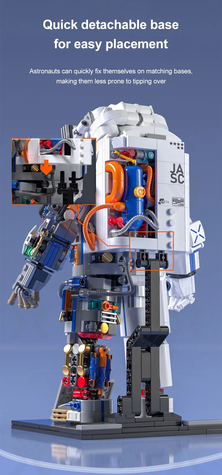 Astronaut Model Toy mit beweglichen Gelenken und galvanisiertem Helm·TV10631·Detailaufnahme 6 von 9
