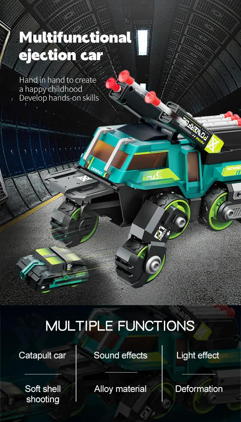 Diecast Ejection 2-in-1 Chariot with Deformation, Lights, and Battle Play · TV10617 · detail image 1 of 8