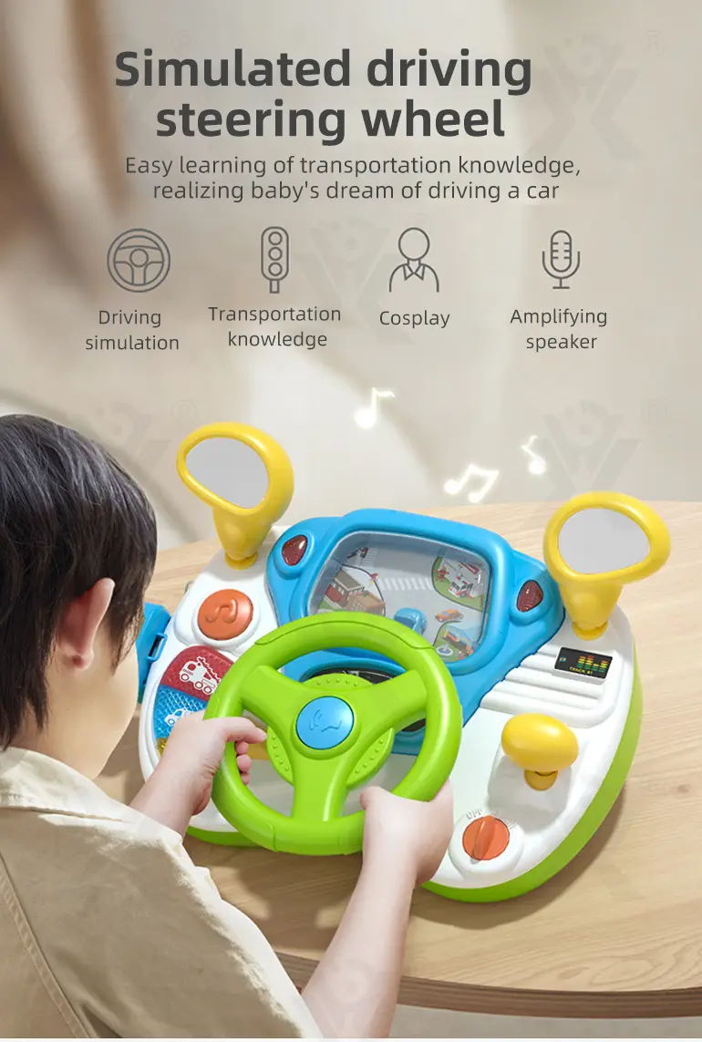 Kids Driving Simulator Toy with Steering Wheel, Gear Shift & Realistic Road Scene · TV10628 · detail image 1 of 11