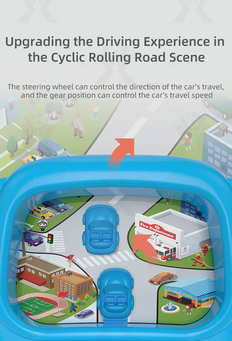 Kids Driving Simulator Toy with Steering Wheel, Gear Shift & Realistic Road Scene · TV10628 · detail image 4 of 11