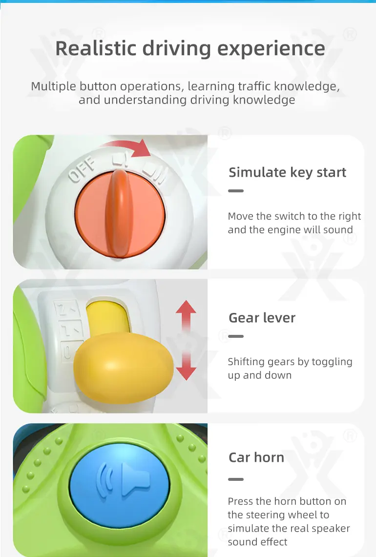 Kids Driving Simulator Toy with Steering Wheel, Gear Shift & Realistic Road Scene · TV10628 · detail image 5 of 11