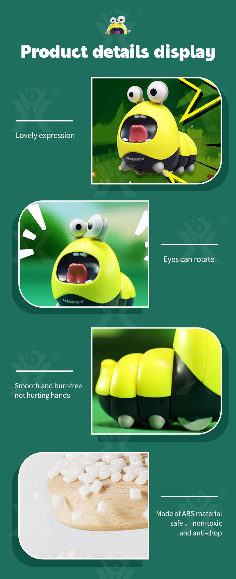 Electric Swinging Cartoon Caterpillar Toys Doll · TV10633 · detail image 4 of 6