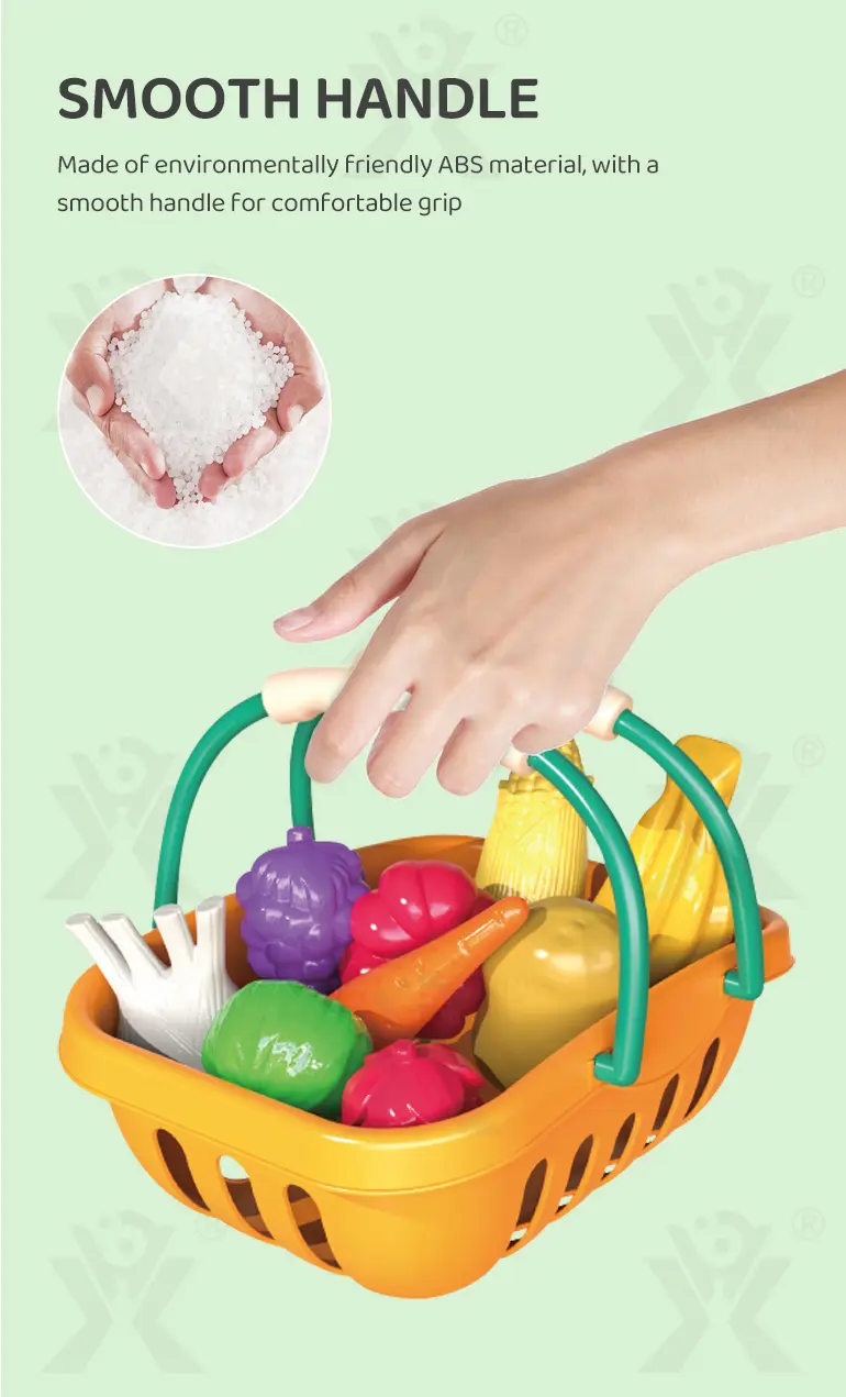 Kids 2-in-1 Shopping Cart Toy with Basket & Play Food Accessories, Role Play, Pretend Play · TV10627 · detail image 3 of 8
