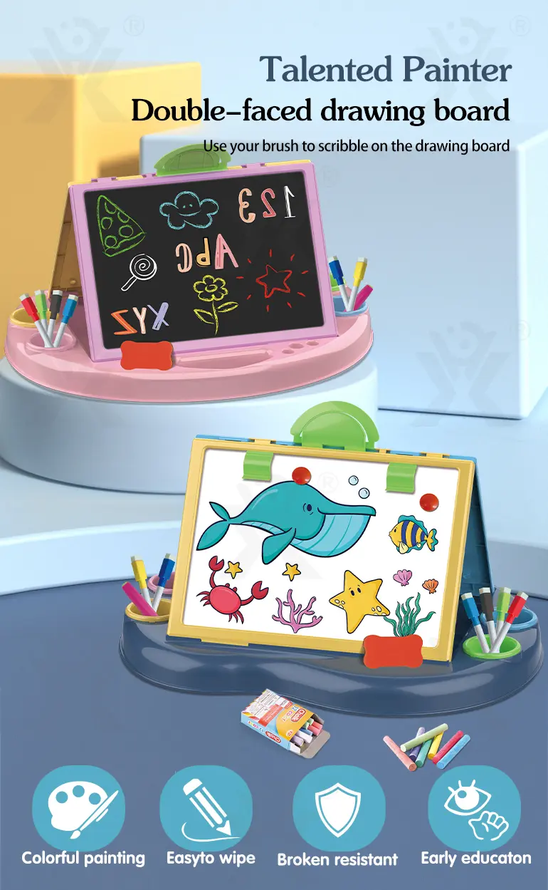 Kids Dual-Sided Painting Table with Chalkboard & Whiteboard · TV10622 · detail image 1 of 6
